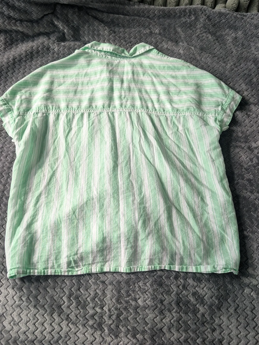 Lola River Mint Green Striped Tie-Front Button-Up Top